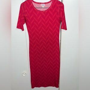 LuLaRoe Pink Geometric Dress XXS